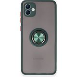 Pilanix Samsung Galaxy A05S Kılıf Kamera Korumalı Yüzüklü Manyetik Standlı Arkası Buzlu Iring Kapak - Yeşil