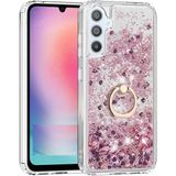Pilanix Samsung Galaxy A05S Kılıf Yüzüklü Standlı Içi Sulu Hareketli Milce Kapak - Pembe
