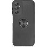 Pilanix Samsung Galaxy A06 Kılıf Kamera Korumalı Yüzüklü Manyetik Standlı Arkası Buzlu Iring Kapak - Siyah