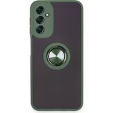 Pilanix Samsung Galaxy A06 Kılıf Kamera Korumalı Yüzüklü Manyetik Standlı Arkası Buzlu Iring Kapak - Yeşil