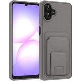 Pilanix Samsung Galaxy A07 Kılıf Kart Koymalı Standlı Tpu Bikart Kapak - Gri