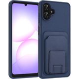 Pilanix Samsung Galaxy A07 Kılıf Kart Koymalı Standlı Tpu Bikart Kapak - Lacivert