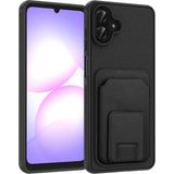 Pilanix Samsung Galaxy A07 Kılıf Kart Koymalı Standlı Tpu Bikart Kapak - Siyah