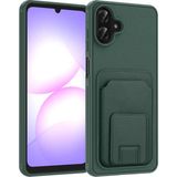 Pilanix Samsung Galaxy A07 Kılıf Kart Koymalı Standlı Tpu Bikart Kapak - Yeşil