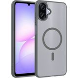Pilanix Samsung Galaxy A07 Kılıf Magsafeli Silikon Kenarlı Arkası Buzlu Sert Babet Kapak - Gri