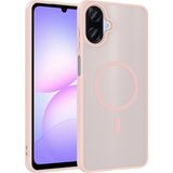 Pilanix Samsung Galaxy A07 Kılıf Magsafeli Silikon Kenarlı Arkası Buzlu Sert Babet Kapak - Pembe