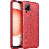Pilanix Samsung Galaxy A12 Kılıf Deri Desenli Lux Niss Silikon Kırmızı