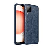 Pilanix Samsung Galaxy A12 Kılıf Deri Desenli Lux Niss Silikon Lacivert