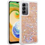 Pilanix Samsung Galaxy A14 Kılıf Yüzüklü Içi Simli Hareketli Sıvılı Milce Silikon - Gold
