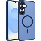 Pilanix Samsung Galaxy A17 Kılıf Magsafeli Silikon Kenarlı Arkası Buzlu Sert Babet Kapak - Lacivert