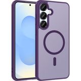 Pilanix Samsung Galaxy A17 Kılıf Magsafeli Silikon Kenarlı Arkası Buzlu Sert Babet Kapak - Mor