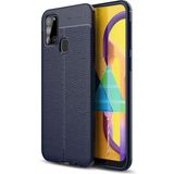 Pilanix Samsung Galaxy A21S Kılıf Deri Desenli Lux Niss Silikon Lacivert