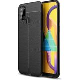 Pilanix Samsung Galaxy A21S Kılıf Deri Desenli Lux Niss Silikon Siyah