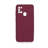 Pilanix Samsung Galaxy A21S Kılıf Kamera Korumalı İçi Süet Mara Lansman Silikon Bordo