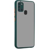 Pilanix Samsung Galaxy A21S Kılıf Kamera Korumalı Silikon Kenarlı Buzlu Hux Kapak Lacivert