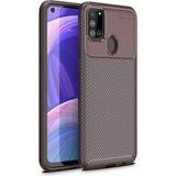 Pilanix Samsung Galaxy A21S Kılıf Karbon Desenli Lux Negro Silikon Kahverengi