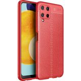 Pilanix Samsung Galaxy A22 4G Kılıf Deri Desenli Lux Niss Silikon Kırmızı