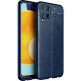 Pilanix Samsung Galaxy A22 4G Kılıf Deri Desenli Lux Niss Silikon Lacivert