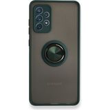 Pilanix Samsung Galaxy A23 Kılıf Kamera Korumalı Yüzüklü Manyetik Standlı Arkası Buzlu Iring Kapak - Yeşil