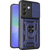 Pilanix Samsung Galaxy A27 Kılıf Ultra Korumalı Yüzüklü Manyetik Kamera Korumalı Sürgülü Vega Kapak - Lacivert