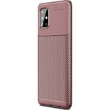 Pilanix Samsung Galaxy A31 Kılıf Karbon Desenli Lux Negro Silikon Kahverengi