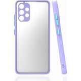 Pilanix Samsung Galaxy A32 4G Kılıf Renkli Kenarlı Buzlu Kamera Korumalı Hux Kapak Mor