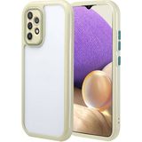 Pilanix Samsung Galaxy A32 4g Kılıf Renkli Silikon Kenarlı Arkası Şeffaf Kamera Korumalı Vitamin Kapak - Gold