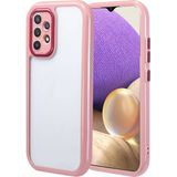 Pilanix Samsung Galaxy A32 4g Kılıf Renkli Silikon Kenarlı Arkası Şeffaf Kamera Korumalı Vitamin Kapak - Pembe