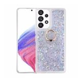 Pilanix Samsung Galaxy A33 Kılıf Sulu Simli Parlak Yüzüklü Milce Kapak Gri