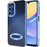 Pilanix Samsung Galaxy A35 Kılıf Kamera Korumalı Renkli Kenarlı Logo Açık Arkası Şeffaf Omega Silikon - Mavi