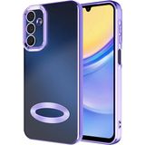 Pilanix Samsung Galaxy A35 Kılıf Kamera Korumalı Renkli Kenarlı Logo Açık Arkası Şeffaf Omega Silikon - Mor
