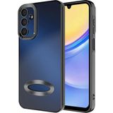Pilanix Samsung Galaxy A35 Kılıf Kamera Korumalı Renkli Kenarlı Logo Açık Arkası Şeffaf Omega Silikon - Siyah