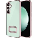 Pilanix Samsung Galaxy A36 Kılıf Renkli Kenarlı Logo Gösteren Kamera Korumalı Omega Silikon - Rose Gold