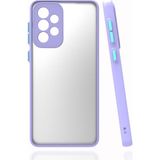 Pilanix Samsung Galaxy A53 Kılıf Renkli Kenarlı Buzlu Kamera Korumalı Hux Kapak Mor