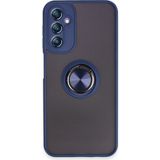 Pilanix Samsung Galaxy A54 Kılıf Kamera Korumalı Yüzüklü Manyetik Standlı Arkası Buzlu Iring Kapak - Lacivert
