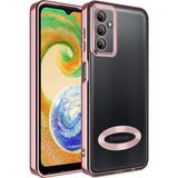 Pilanix Samsung Galaxy A54 Kılıf Renkli Kenarlı Parlak Logosu Açık Omega Silikon - Rose Gold