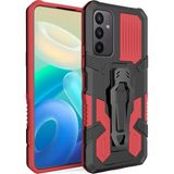 Pilanix Samsung Galaxy A54 Kılıf Ultra Korumalı Manyetik Kemere Takmalı Standlı Klik Kapak - Kırmızı