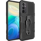Pilanix Samsung Galaxy A54 Kılıf Ultra Korumalı Manyetik Kemere Takmalı Standlı Klik Kapak - Siyah