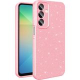 Pilanix Samsung Galaxy A56 Kılıf Kamera Korumalı Simli Lüx Koton Silikon - Şeker Pembe