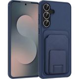 Pilanix Samsung Galaxy A56 Kılıf Kart Koymalı Standlı Tpu Bikart Kapak - Lacivert