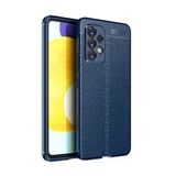 Pilanix Samsung Galaxy A73 Kılıf Deri Desenli Lux Niss Silikon Lacivert