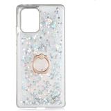 Pilanix Samsung Galaxy A91 S10 Lite Kılıf Sıvılı Kalplı Yüzüklü Manyetik Milce Kapak - Gri - Galaxy S10 Lite