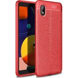 Pilanix Samsung Galaxy M01 Core Kılıf Deri Desenli Lux Niss Silikon Kırmızı
