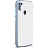 Pilanix Samsung Galaxy M11 Kılıf Renkli Kenarlı Kamera Korumalı Buzlu Hux Kapak Mavi