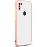 Pilanix Samsung Galaxy M11 Kılıf Renkli Kenarlı Kamera Korumalı Buzlu Hux Kapak Pembe