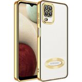 Pilanix Samsung Galaxy M12 Kılıf Renkli Kenarlı Parlak Logo Açık Omega Silikon - Gold