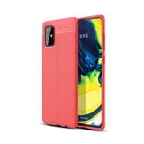 Pilanix Samsung Galaxy M51 Kılıf Deri Desenli Lux Niss Silikon Kırmızı