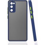 Pilanix Samsung Galaxy S20 FE Kılıf Renkli Kenarlı Buzlu Kamera Korumalı Hux Kapak Lacivert