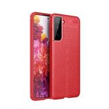 Pilanix Samsung Galaxy S21 Plus Kılıf Deri Desenli Lux Niss Silikon Kırmızı