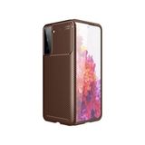 Pilanix Samsung Galaxy S21 Plus Kılıf Karbon Desenli Lux Negro Silikon Kahverengi